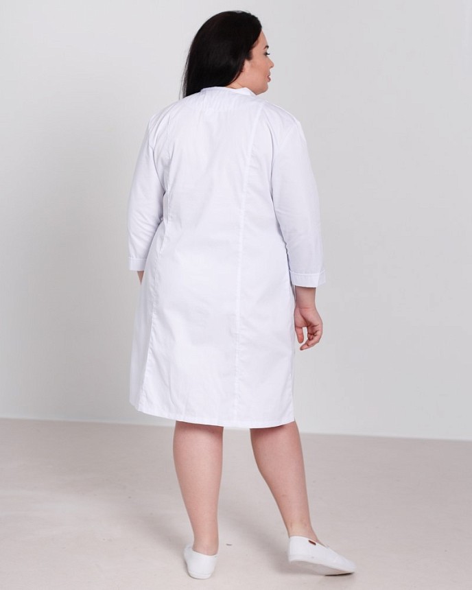 Медицинский халат женский Сакура белый +SIZE 2