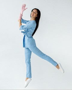 Медичний костюм жіночий Шанхай блакитний (уцінка/брак)