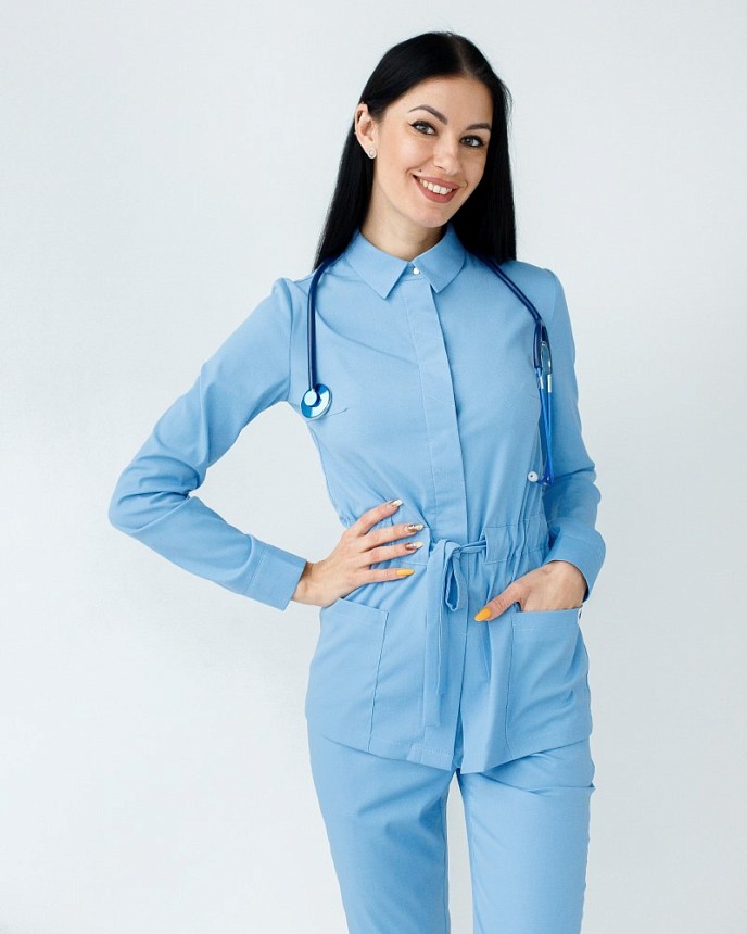 Медицинский костюм женский Монтана голубой 2
