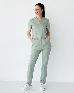 Медичний костюм жіночий Топаз фісташковий NEW +SIZE (уцінка/брак)