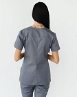 Медицинская рубашка женская Топаз темно-серая 2