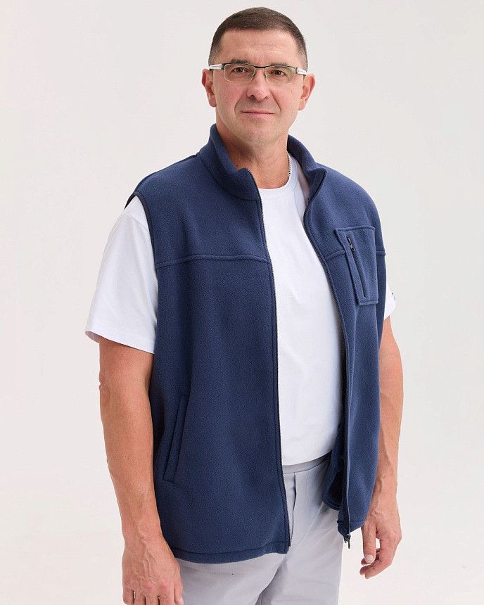 Медична жилетка чоловіча флісова Говерла синя +SIZE