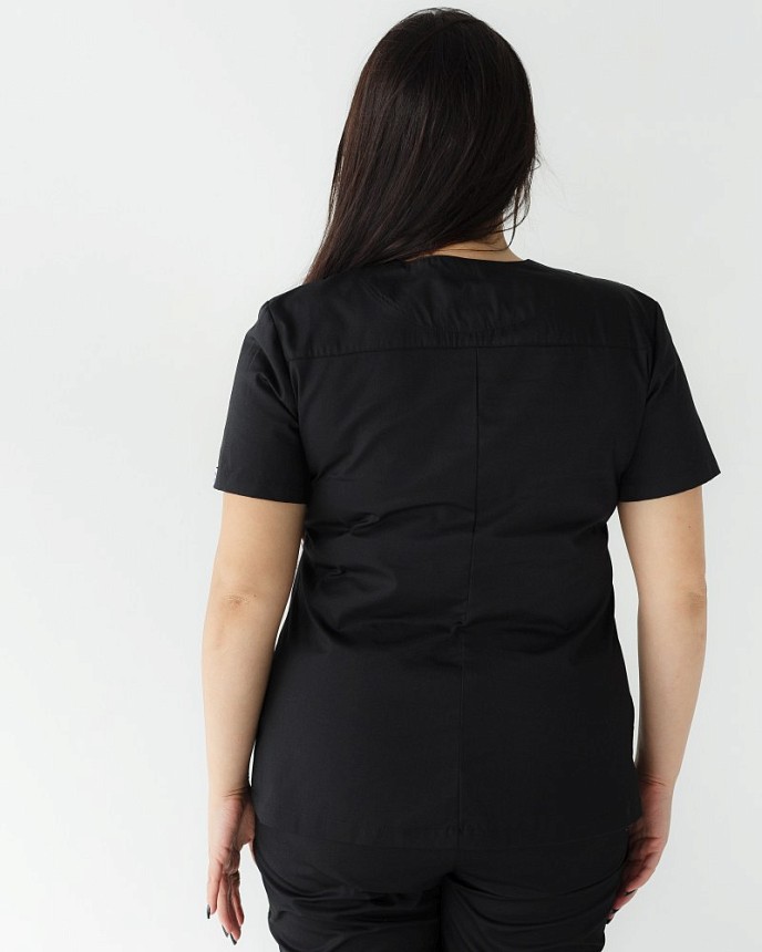 Медицинская рубашка женская Топаз черная +SIZE 2
