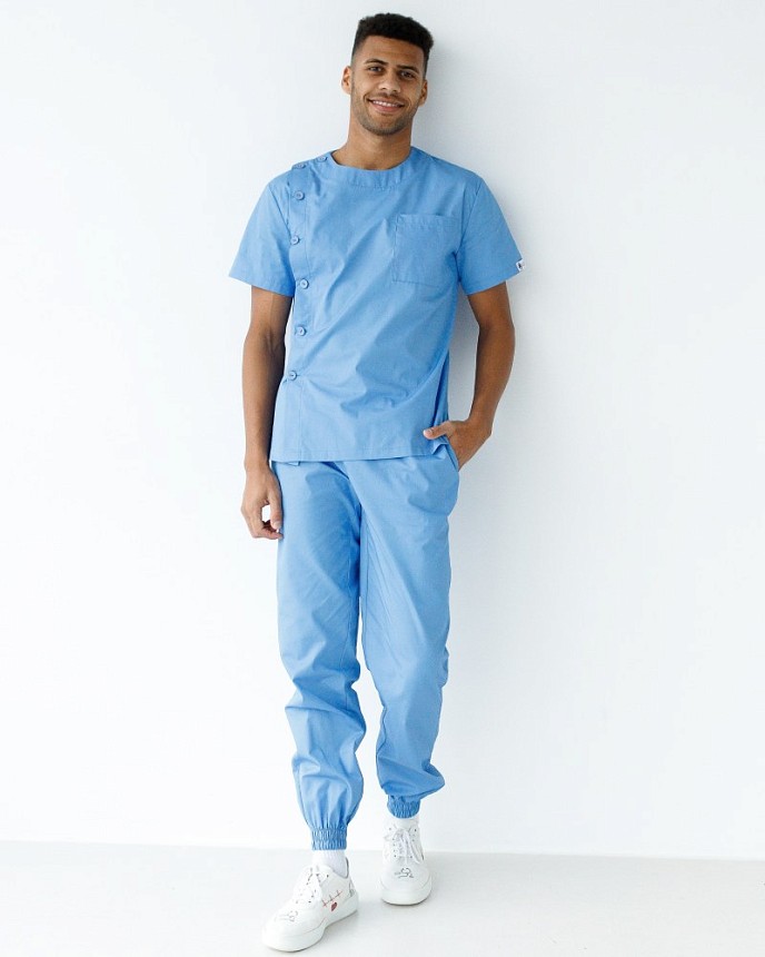 Медицинский костюм мужской Техас голубой