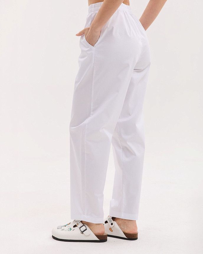 Медицинские штаны женские момы белые 4