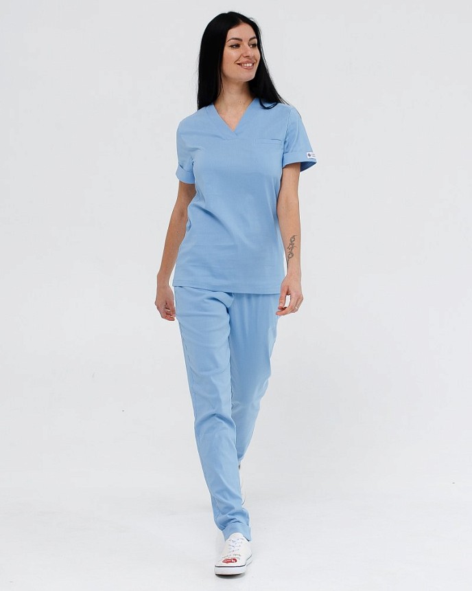 Медичний костюм жіночий Марсель блакитний 8
