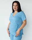 Медицинский костюм женский Рио голубой +SIZE 8