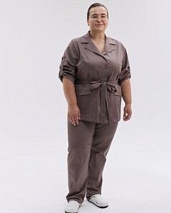 Медицинский костюм женский Кейптаун какао +SIZE