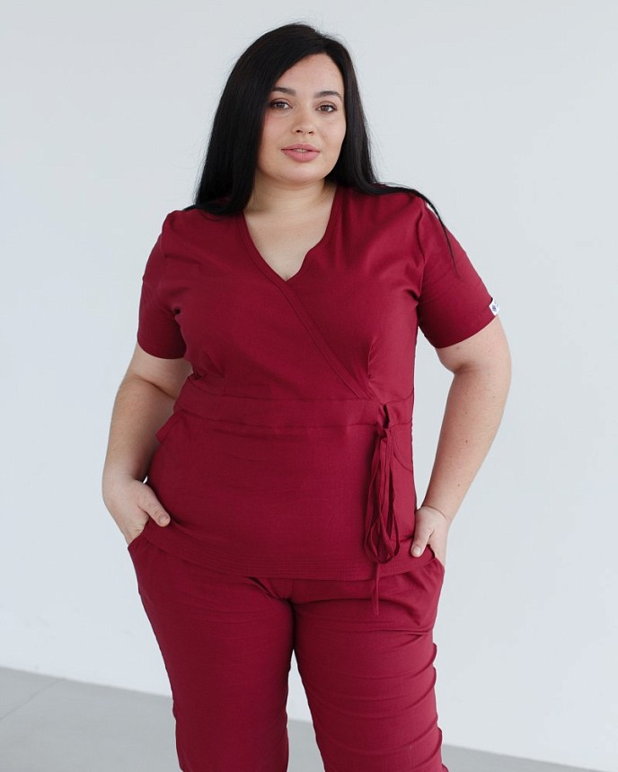 Медичний костюм жіночий Ріо марсала +SIZE 9