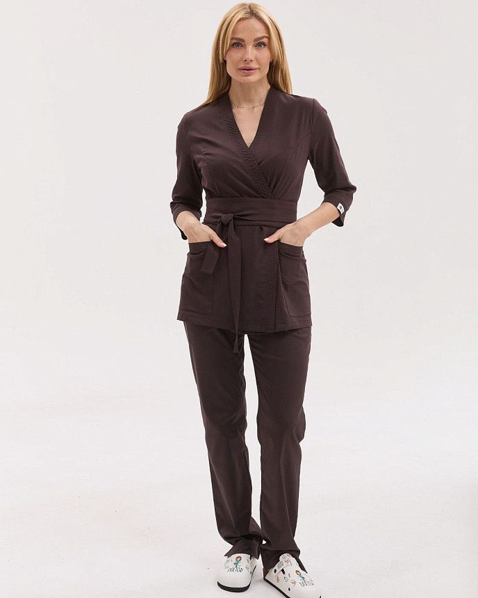Медичний костюм жіночий Сеул коричневий