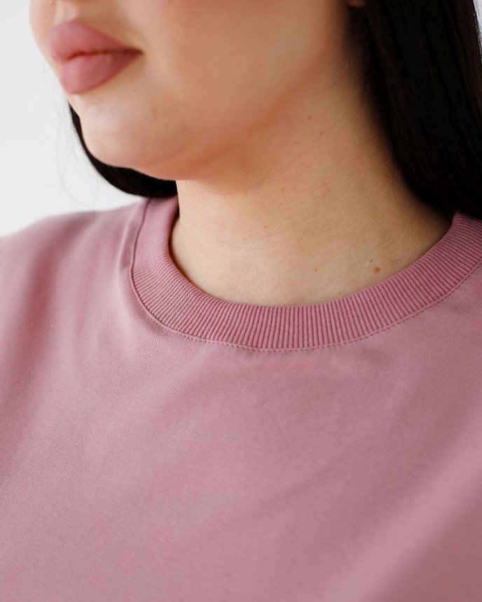 Медицинская базовая футболка женская пепельно-розовая 5