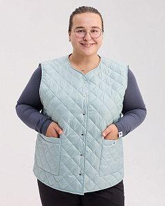 Медицинская утепленная жилетка женская Осло серо-голубая