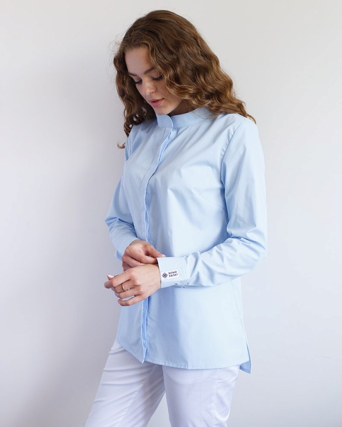 Медична сорочка жіноча Стефанія блакитна 3