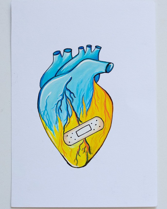Малюнок на уніформі Українське серце #6