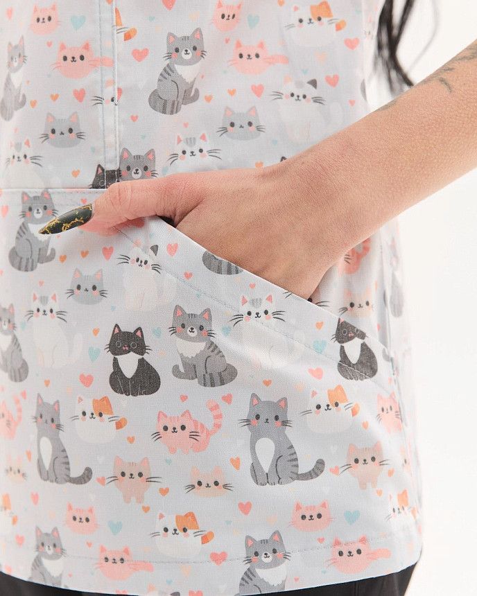 Медична сорочка жіноча Топаз принт Cats NEW 4