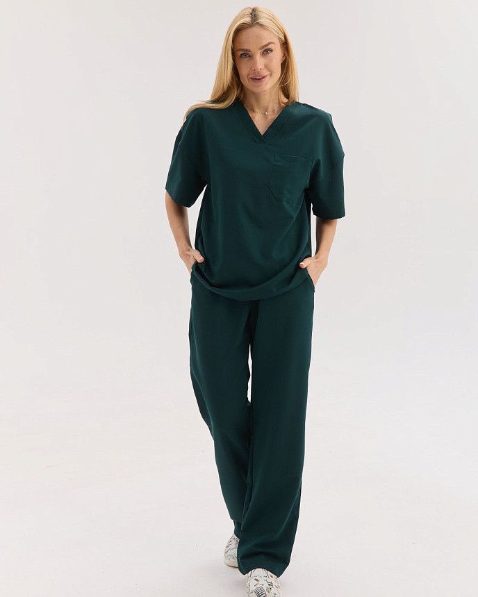 Медичний костюм жіночий Чикаго темно-зелений