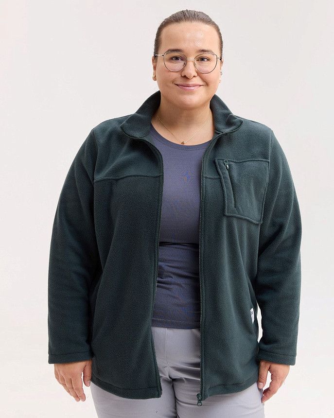 Медицинская кофта женская флисовая Финляндия темно-зеленая +SIZE 3 Белый халат Медицинская кофта женская флисовая Финляндия темно-зеленая +SIZE 3