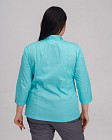Медицинская рубашка женская Сакура мятный-серый +SIZE 2
