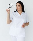 Медична сорочка жіноча Топаз біла +SIZE