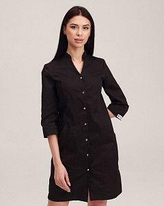 Медичний халат жіночий Елізабет чорний (уцінка/брак)