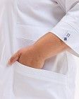 Медичний халат жіночий Валенсія білий з принтованою вставкою Medical +SIZE 5