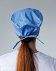Медицинская классическая  шапочка на завязках голубая 4