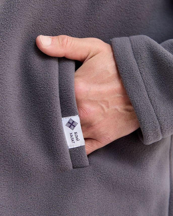 Медицинская кофта мужская флисовая Финляндия темно-серая +SIZE 5