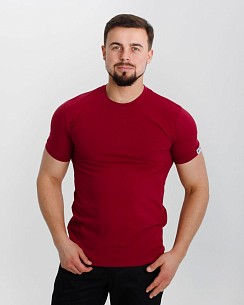 Медицинская футболка мужская бордовая