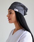 Медицинская классическая  шапочка на завязках темно-серая (Elitе Stretch)