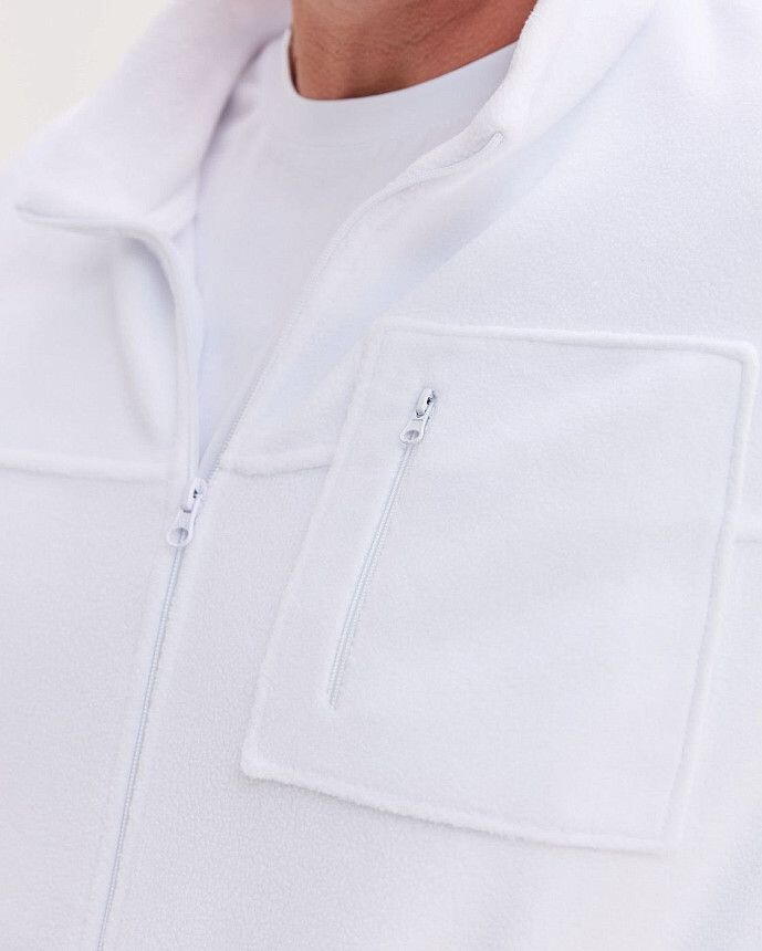 Медична кофта чоловіча флісова Фінляндія біла +SIZE 4