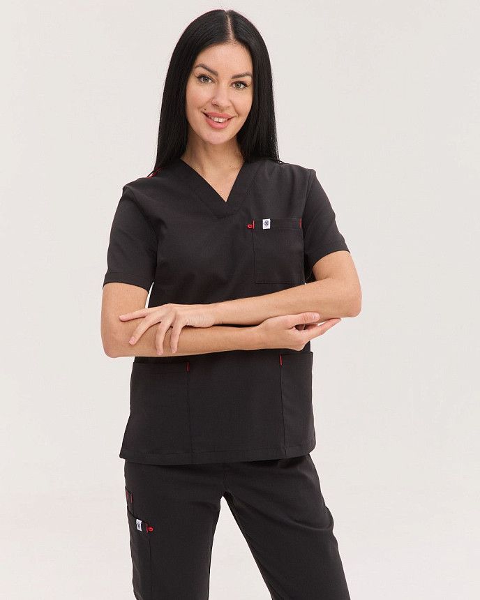 Медицинский костюм женский Бристоль черный 4