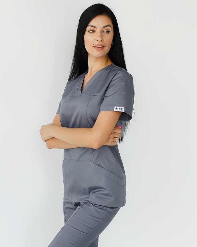 Медична сорочка жіноча Топаз темно-сіра 6