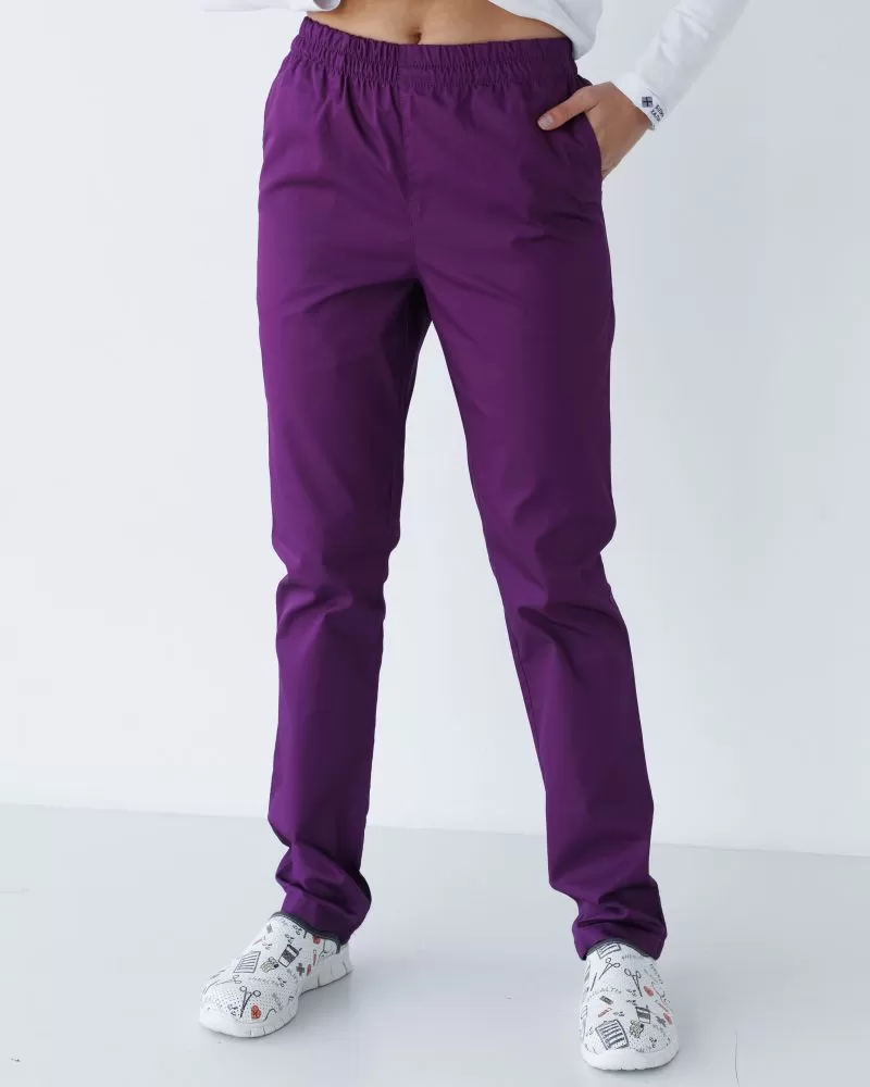 Медицинские женские брюки Наоми (Cotton Elite) фиолетовые