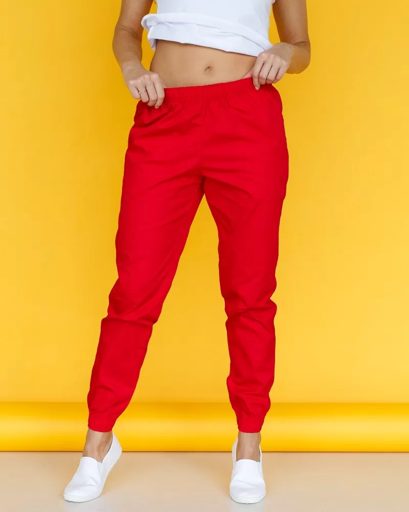 Медичні штани жіночі джогери червоні
