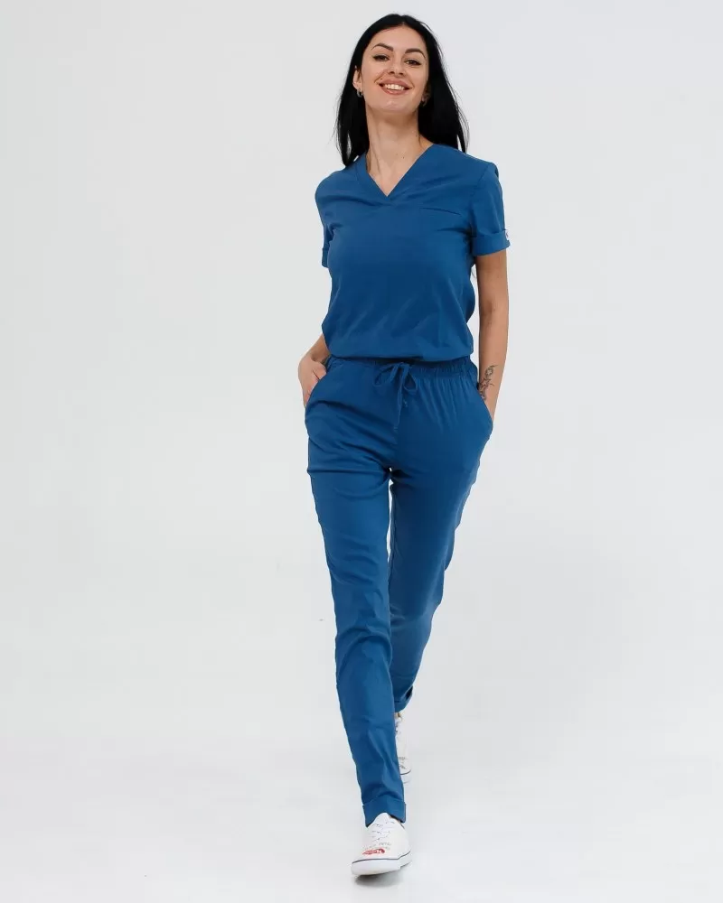 Медицинский костюм женский Марсель синий