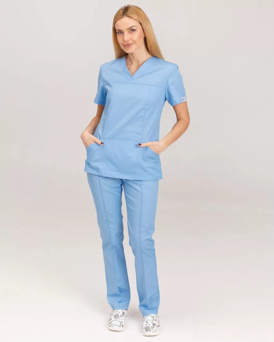 Медицинская женская рубашка Топаз светло-голубая