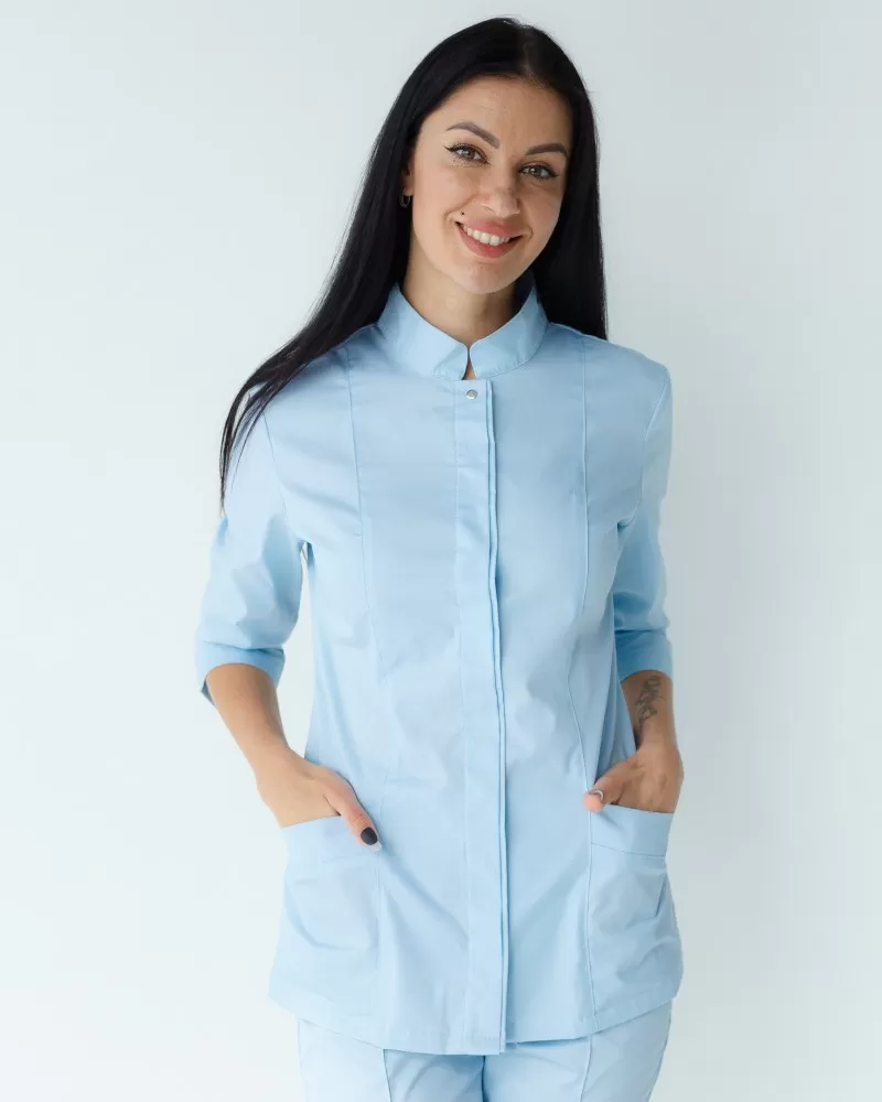 Медична сорочка жіноча Сакура лазурова
