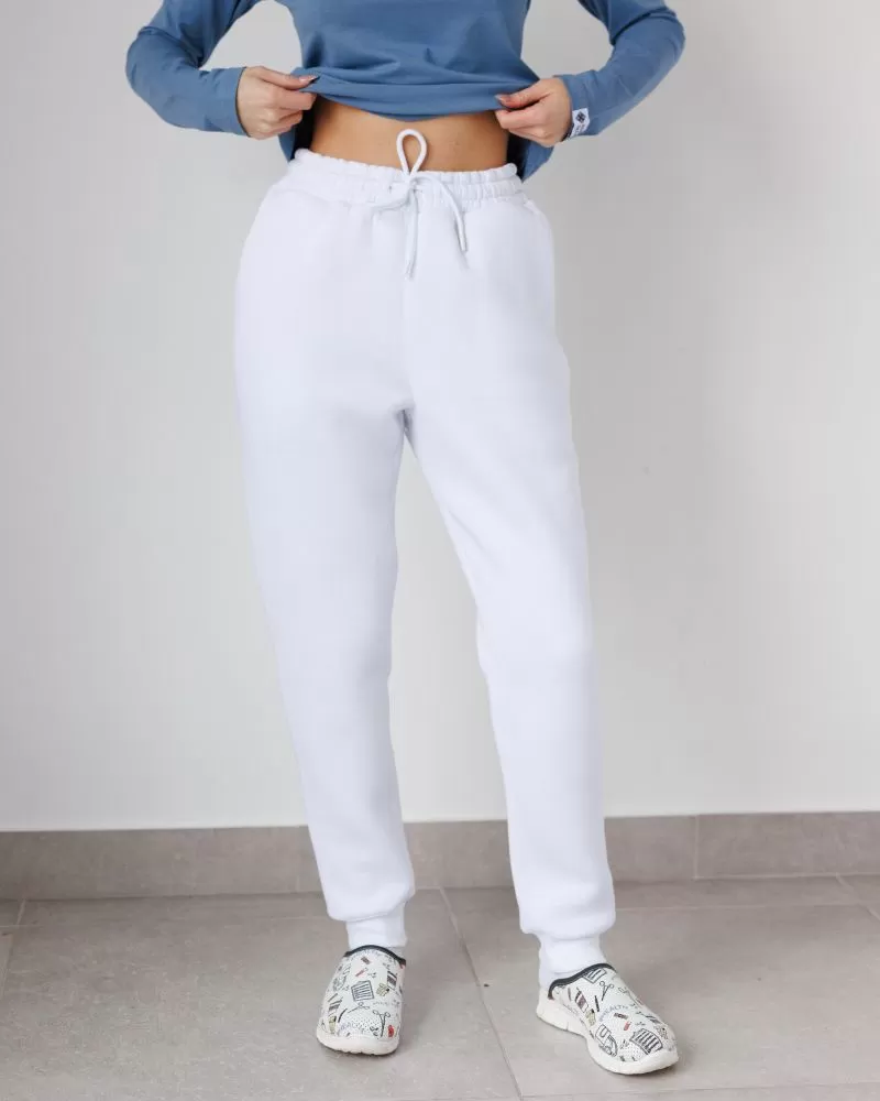 Медицинские женские утепленные брюки Онтарио белые