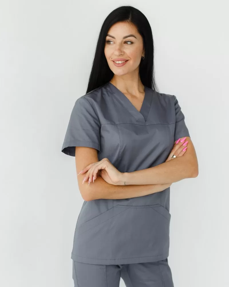 Медична сорочка жіноча Топаз темно-сіра