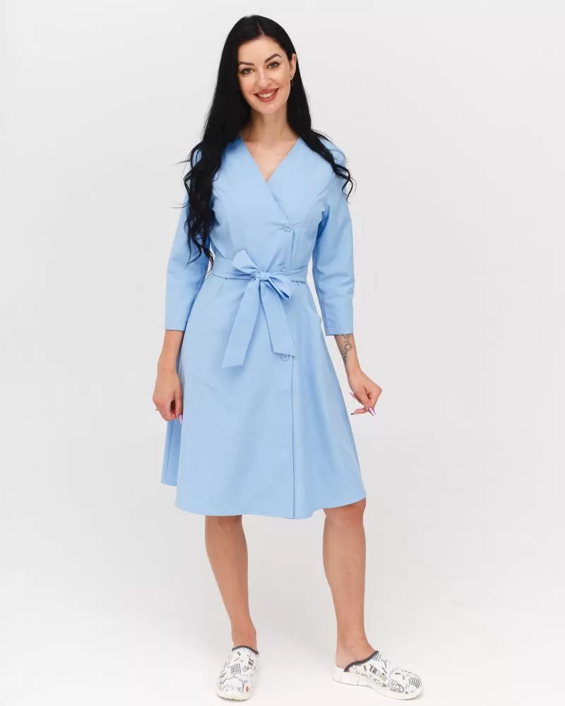 Медицинское платье женское Прованс голубое